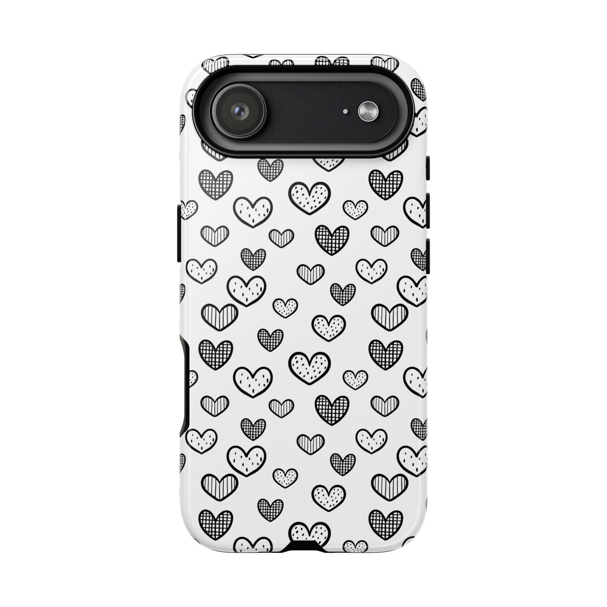 Black & White Hearts Phone Case