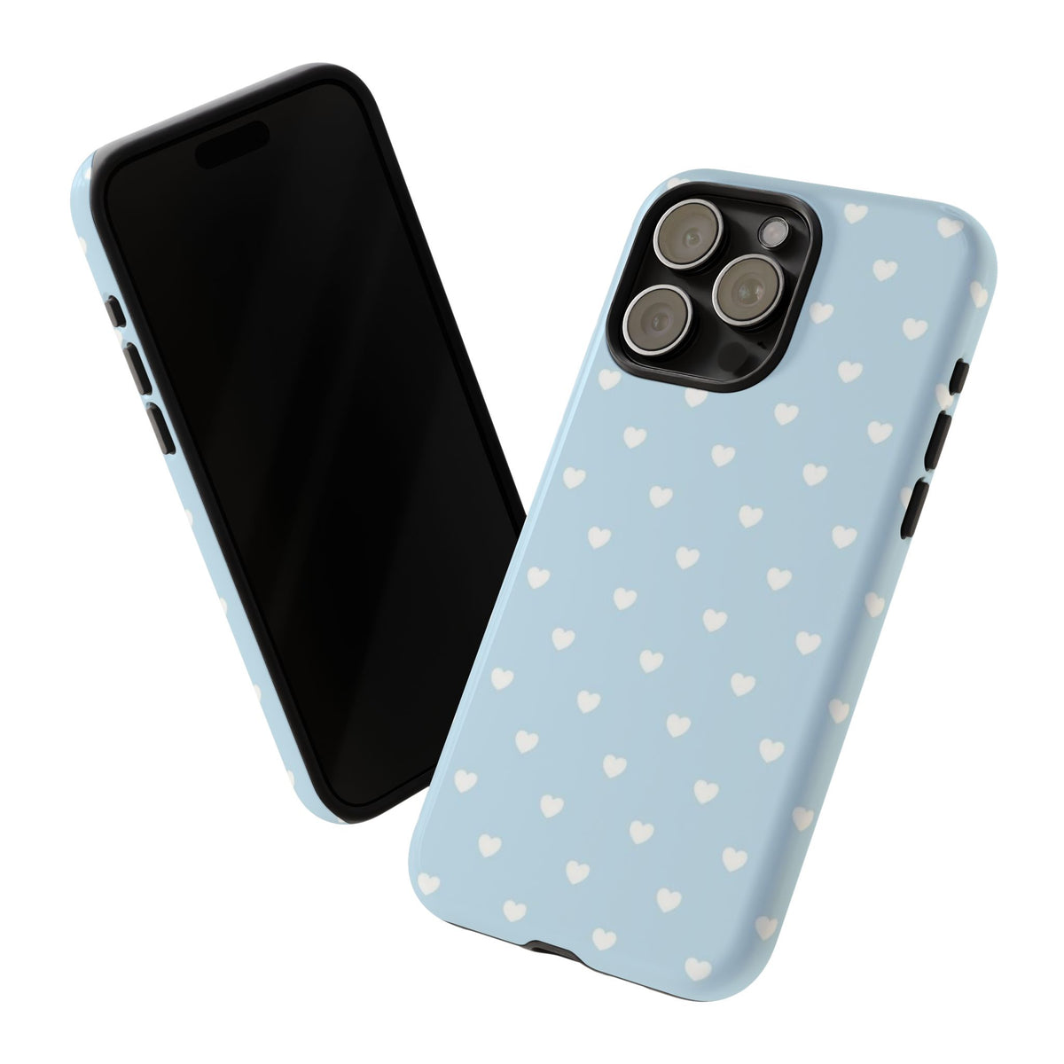 Pastel Blue Tiny Heart Pattern Phone Case