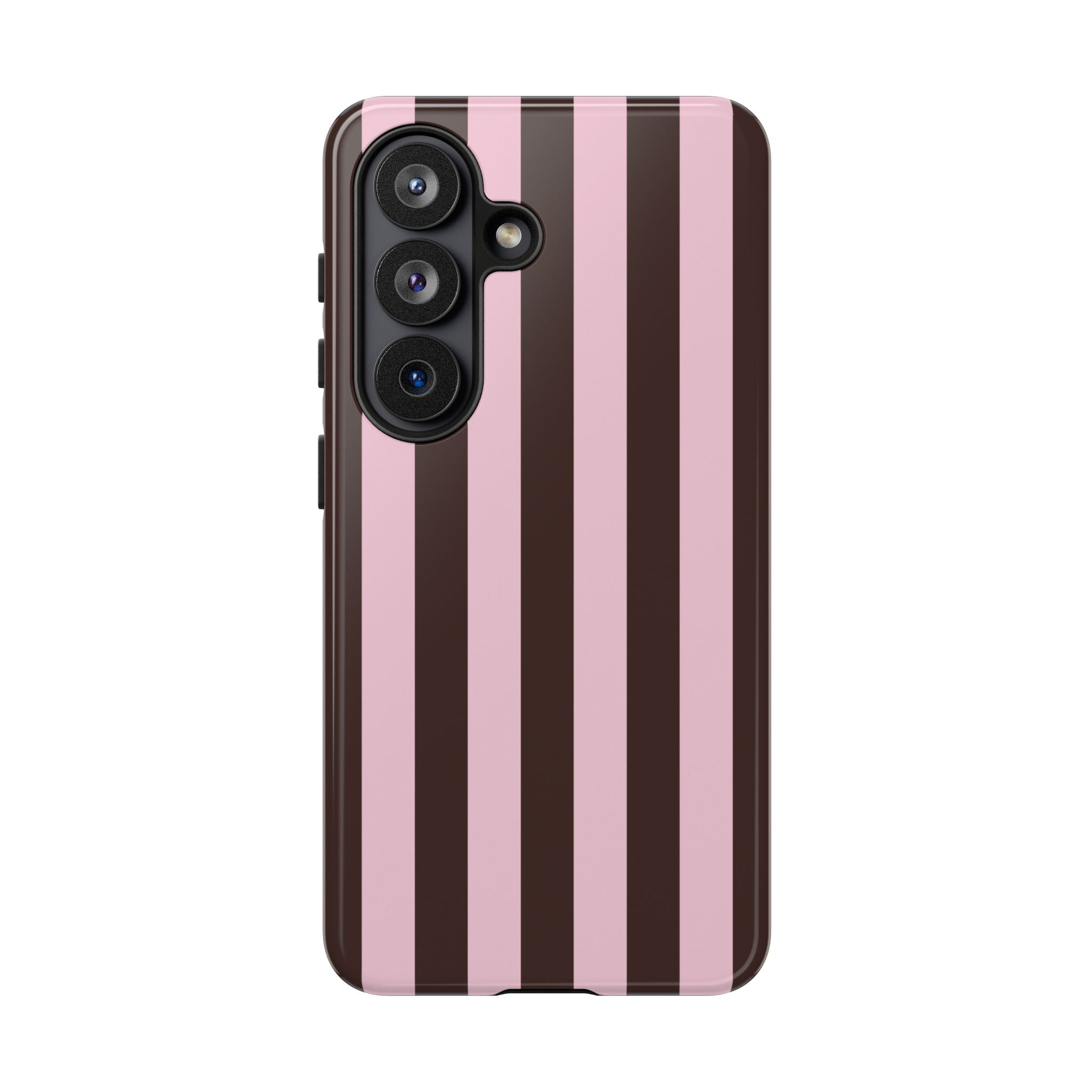 Pink & Brown Vertical Stripe Phone Case