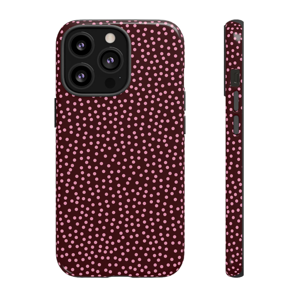 Burgundy Confetti Dot Tough Phone Case
