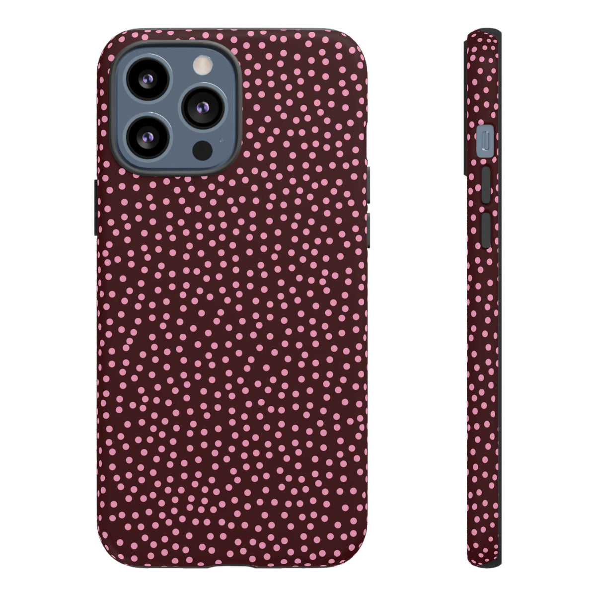 Burgundy Confetti Dot Tough Phone Case