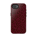 Husă de telefon cu imprimeu leopard vișiniu
