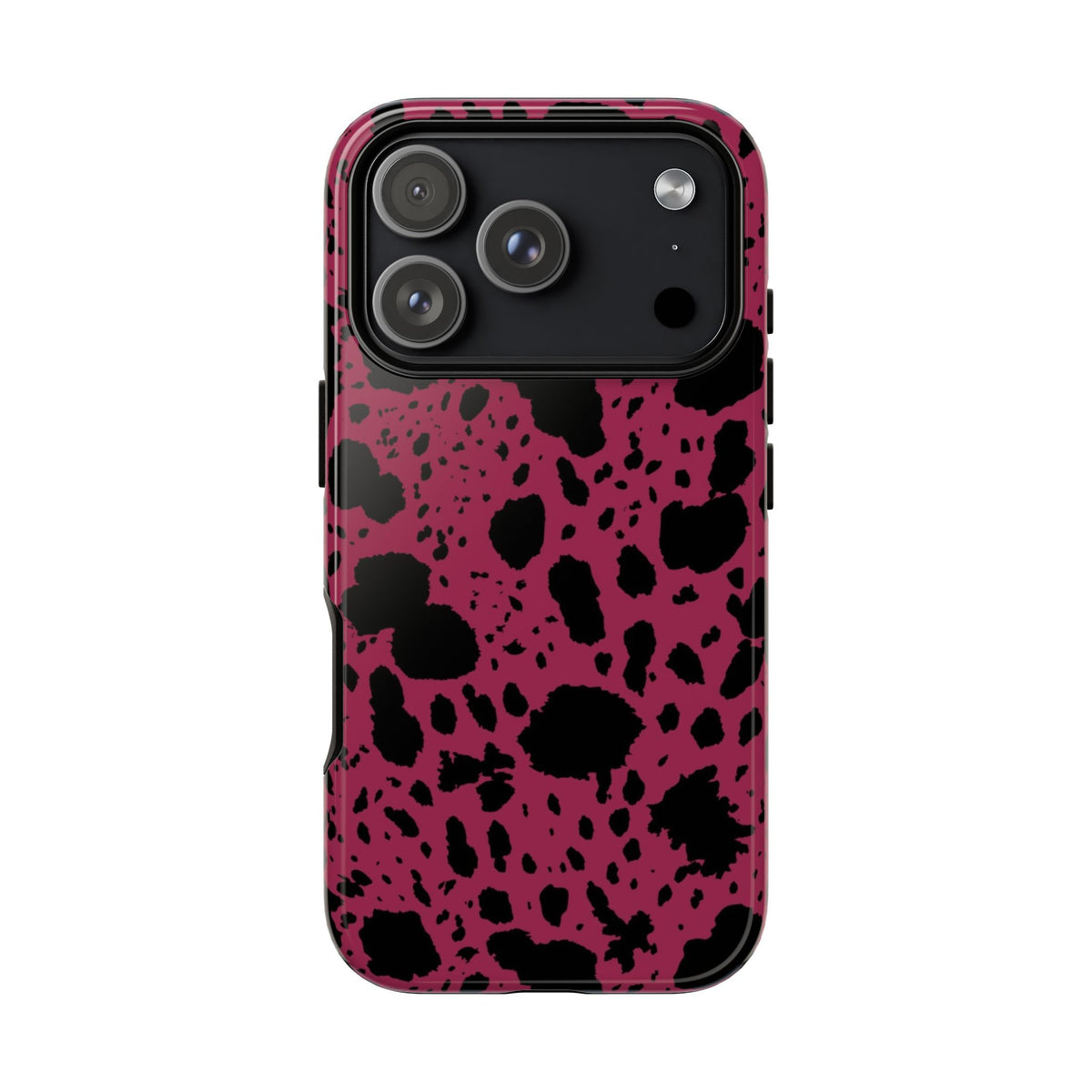 Burgundy Black Cow Print Phone Case