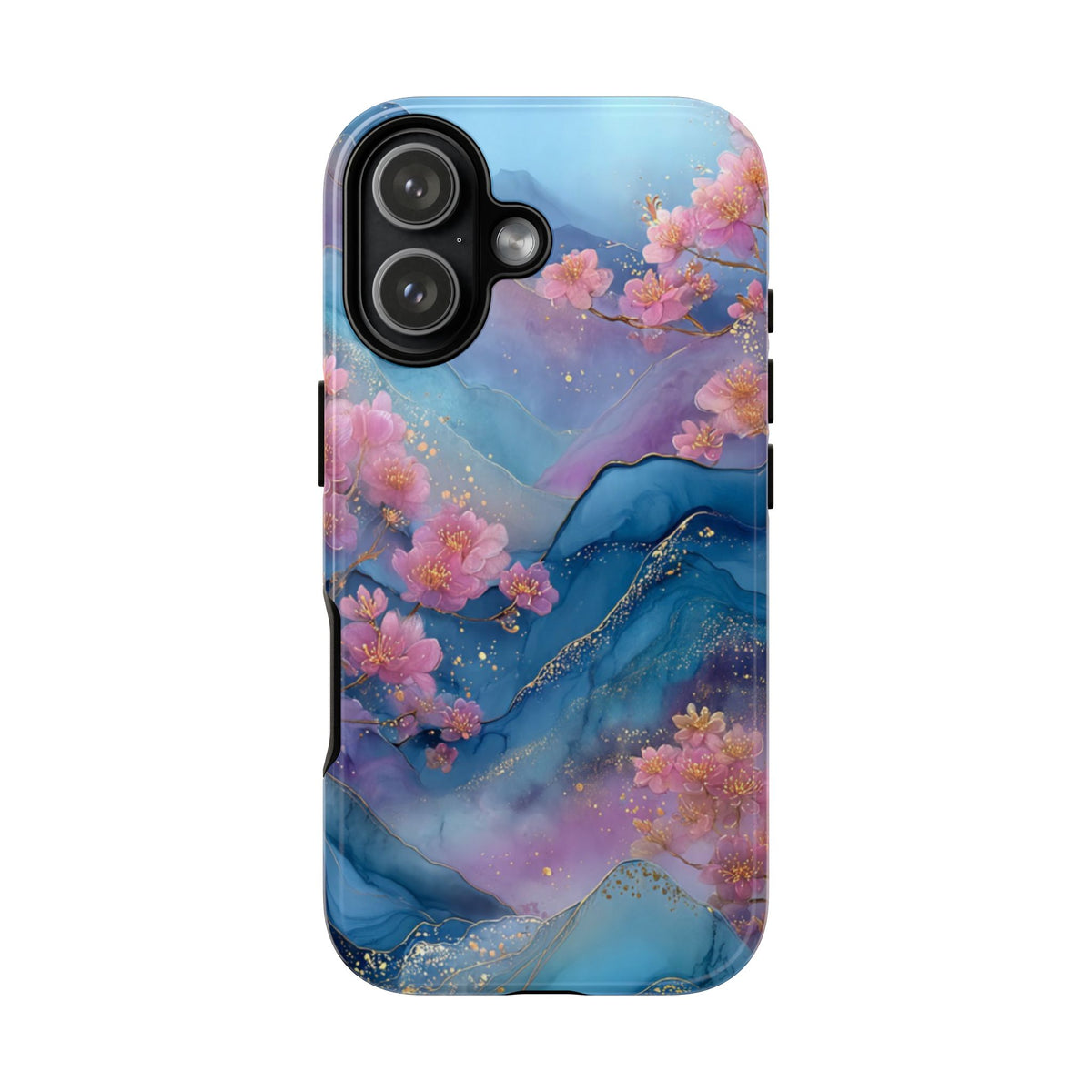Floral Blue Marble Phone Case