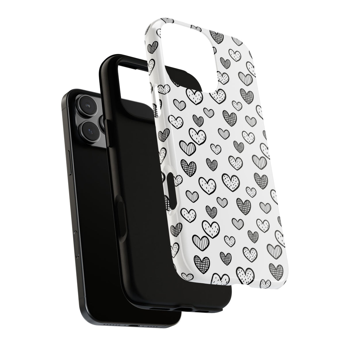 Black & White Hearts Phone Case