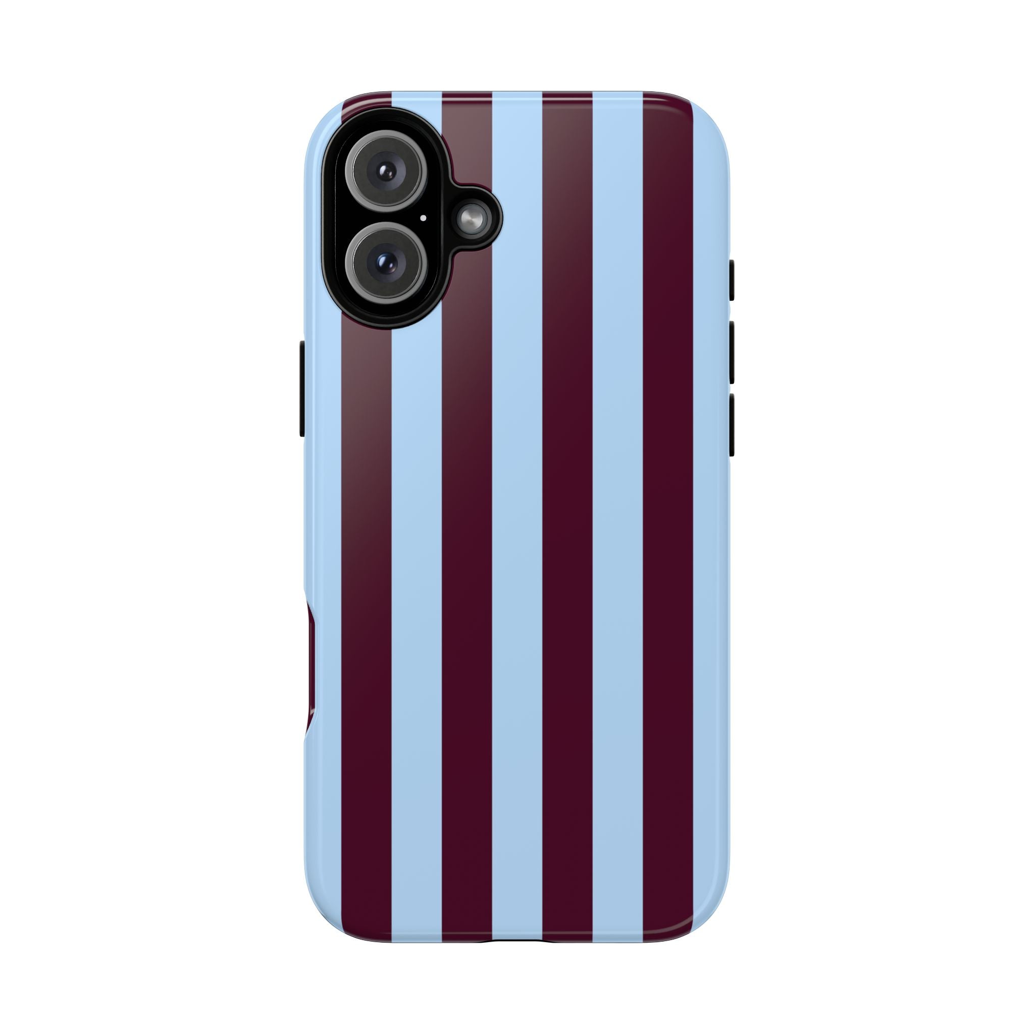 Maroon and Sky Blue Vertical Stripes Phone Case