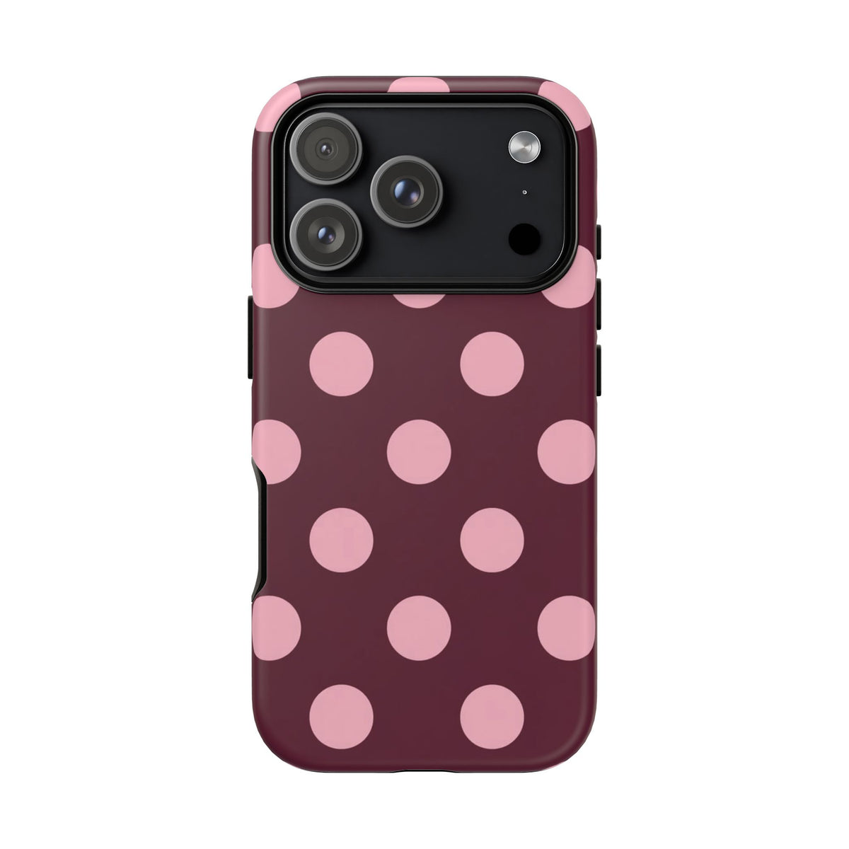 Burgundy & Pink Polka Phone Case