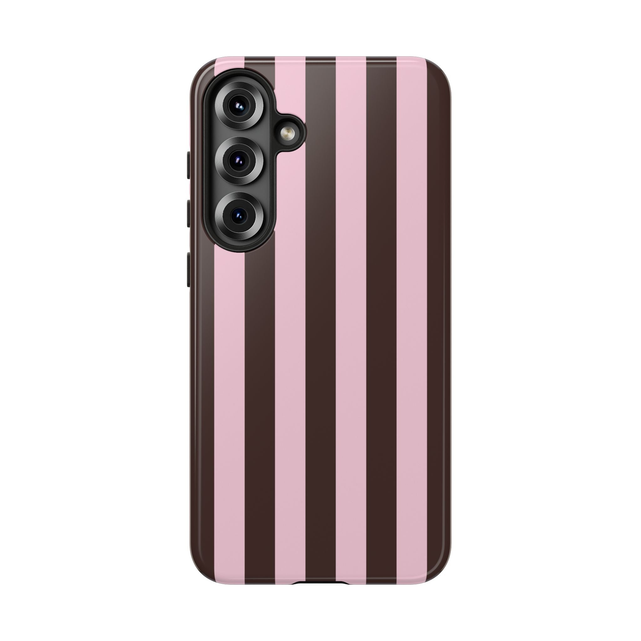 Pink & Brown Vertical Stripe Phone Case