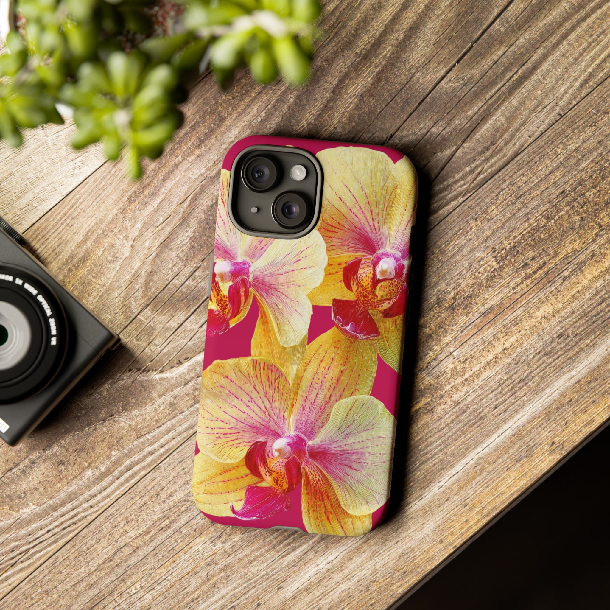 Yellow Pink Orchid Phone Case