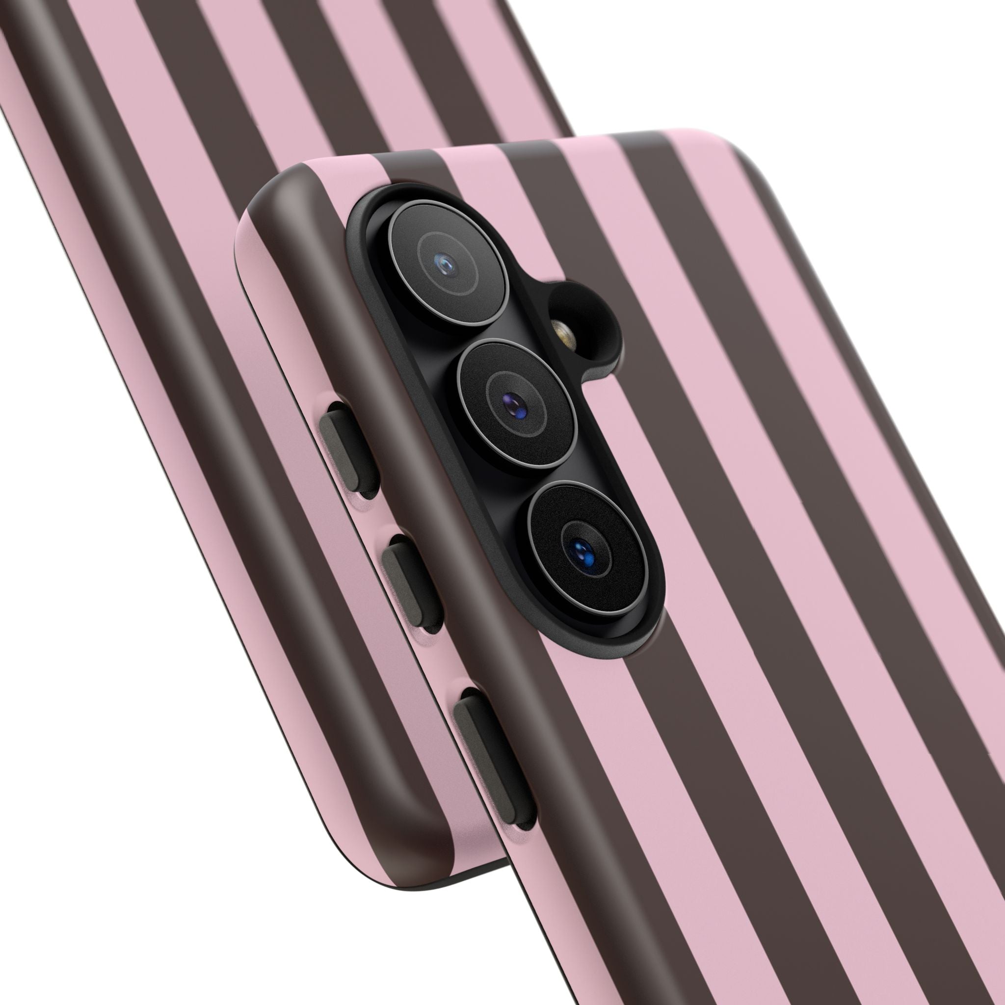Pink & Brown Vertical Stripe Phone Case