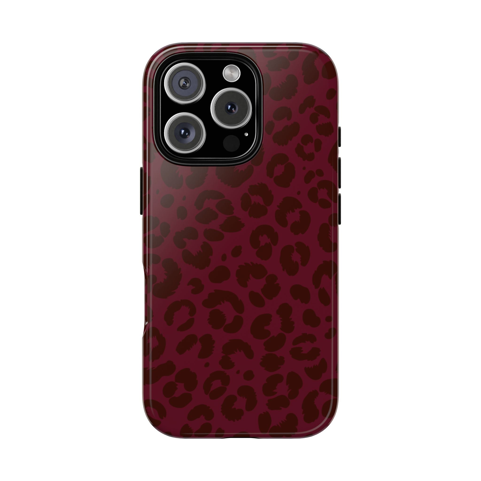 Burgundy Leopard Print Phone Case