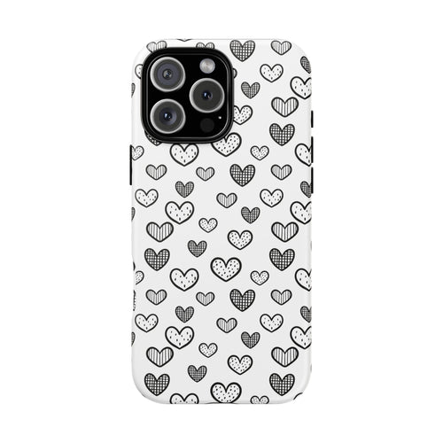 Black & White Hearts Phone Case