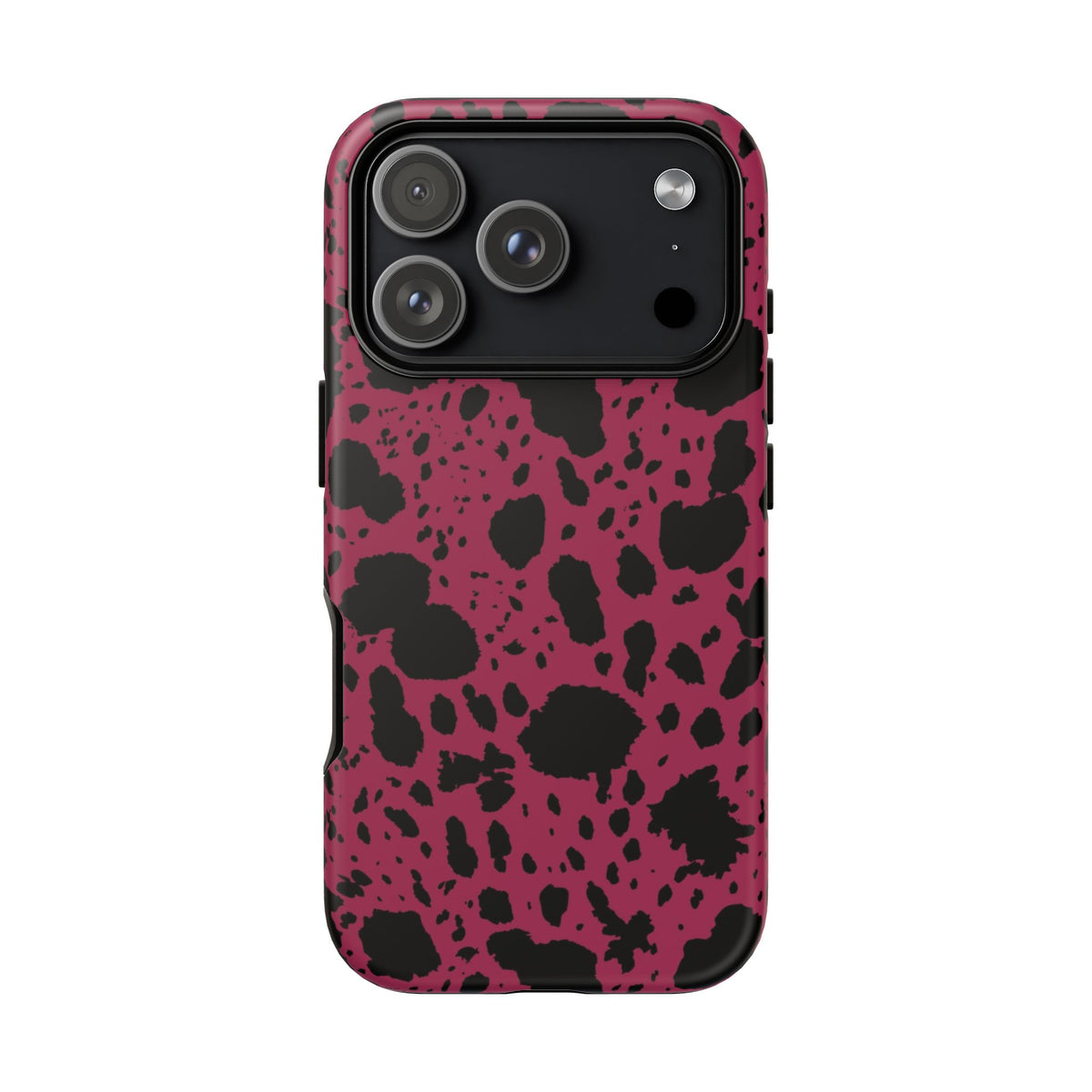 Burgundy Black Cow Print Phone Case