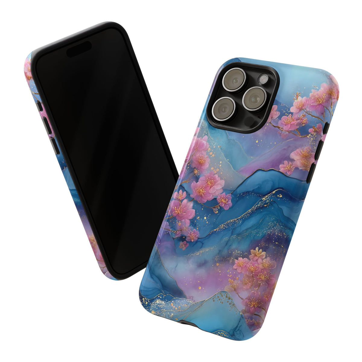 Floral Blue Marble Phone Case