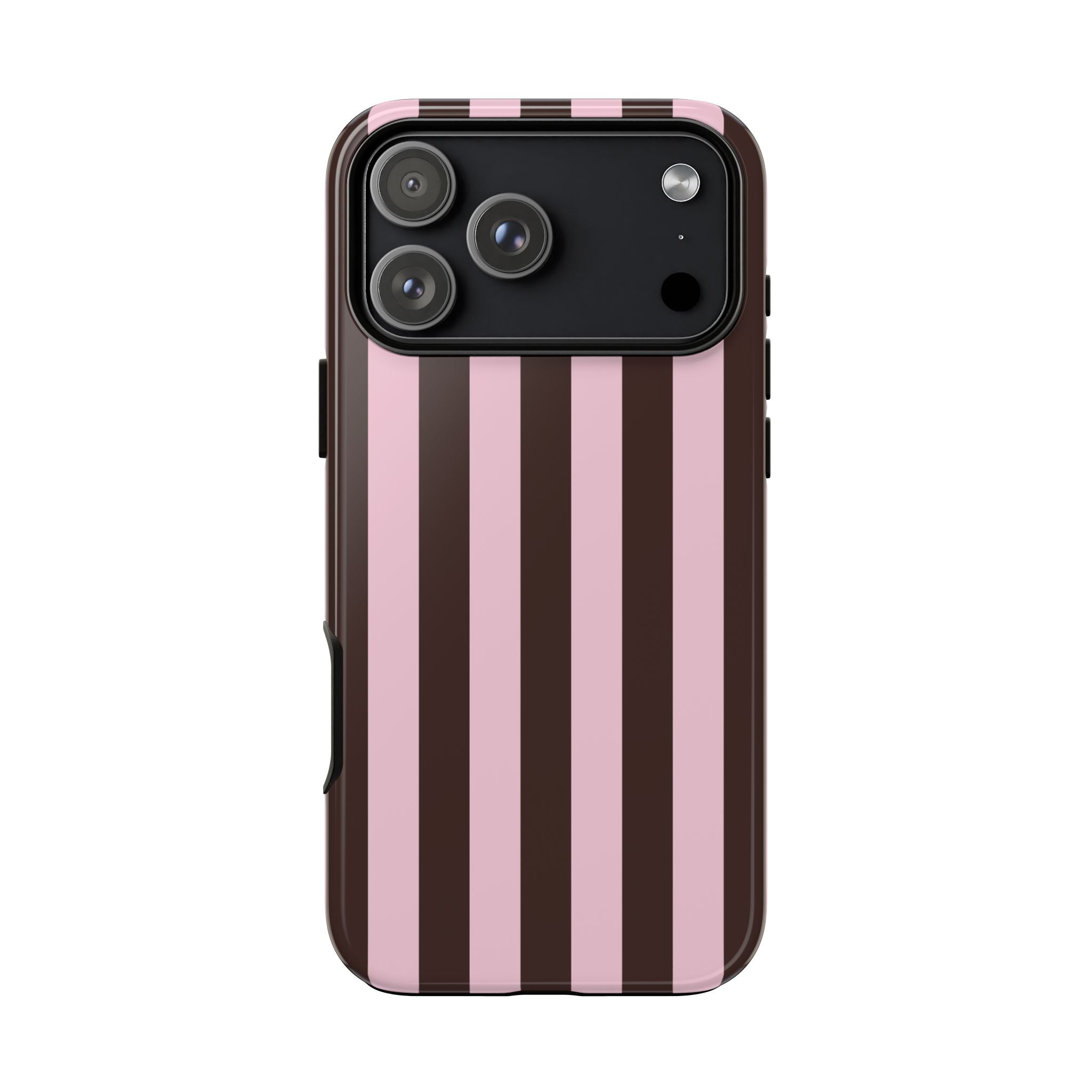 Pink and Brown Stripe Phone Case