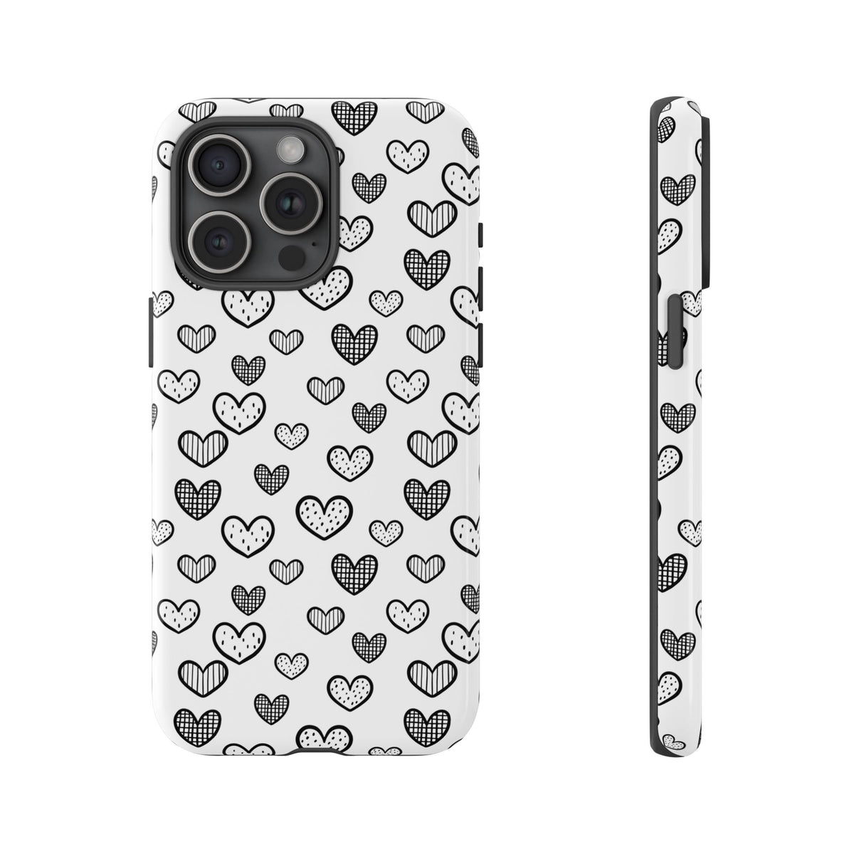 Black & White Hearts Phone Case