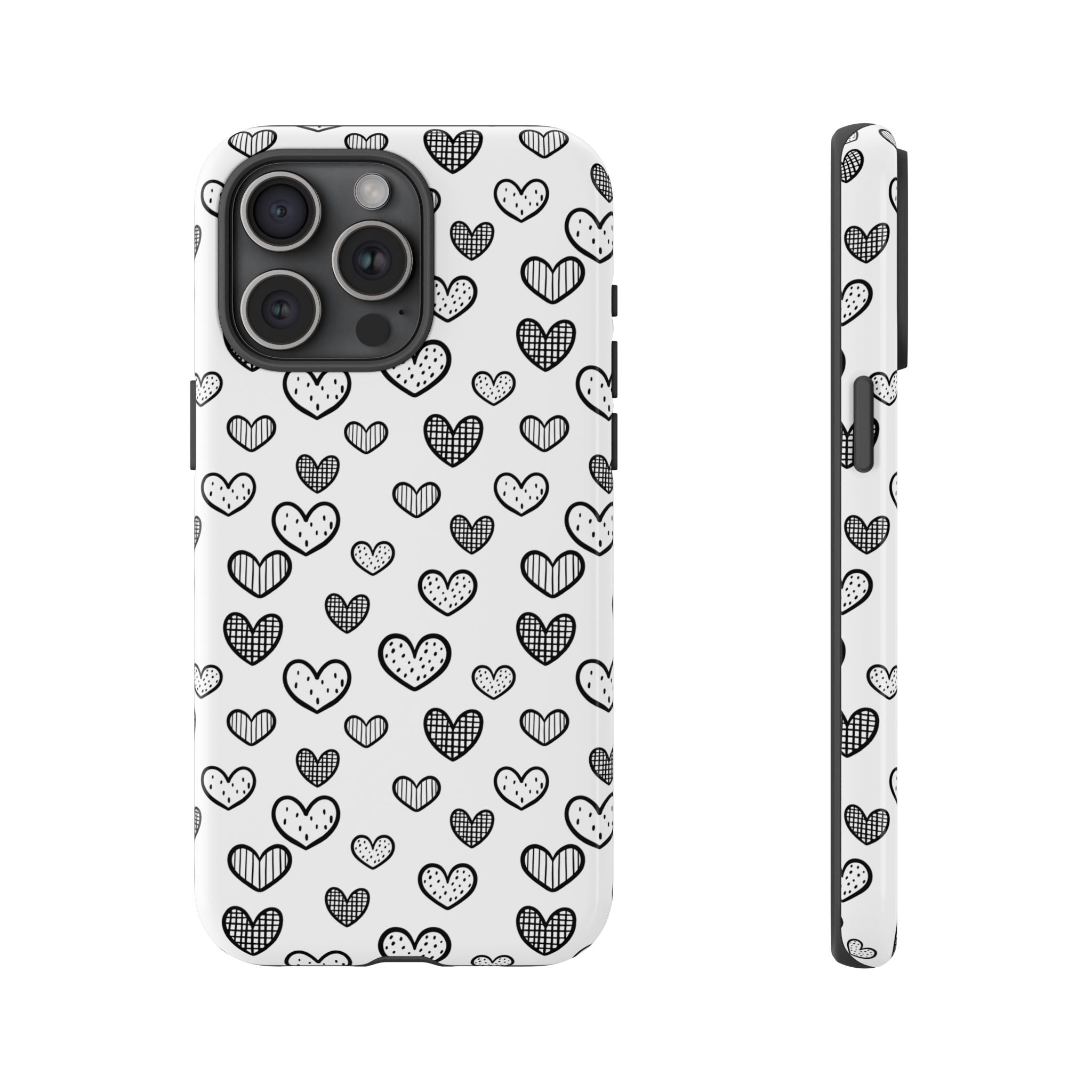Black & White Hearts Phone Case