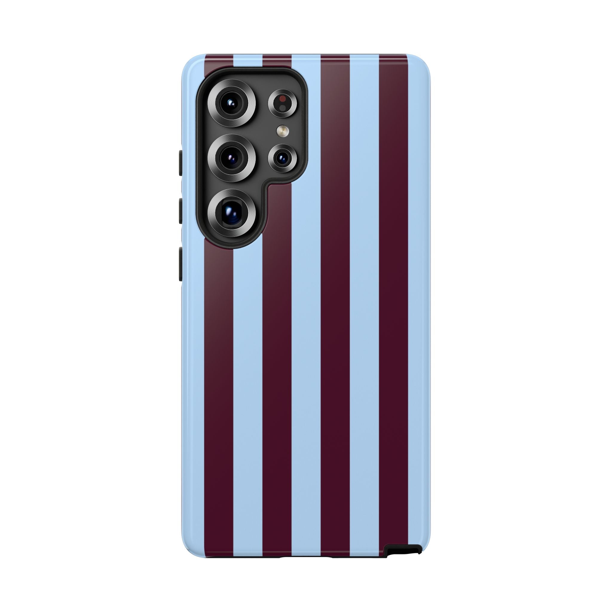 Light Blue & Burgundy Stripes Phone Case