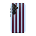 Light Blue & Burgundy Stripes Phone Case