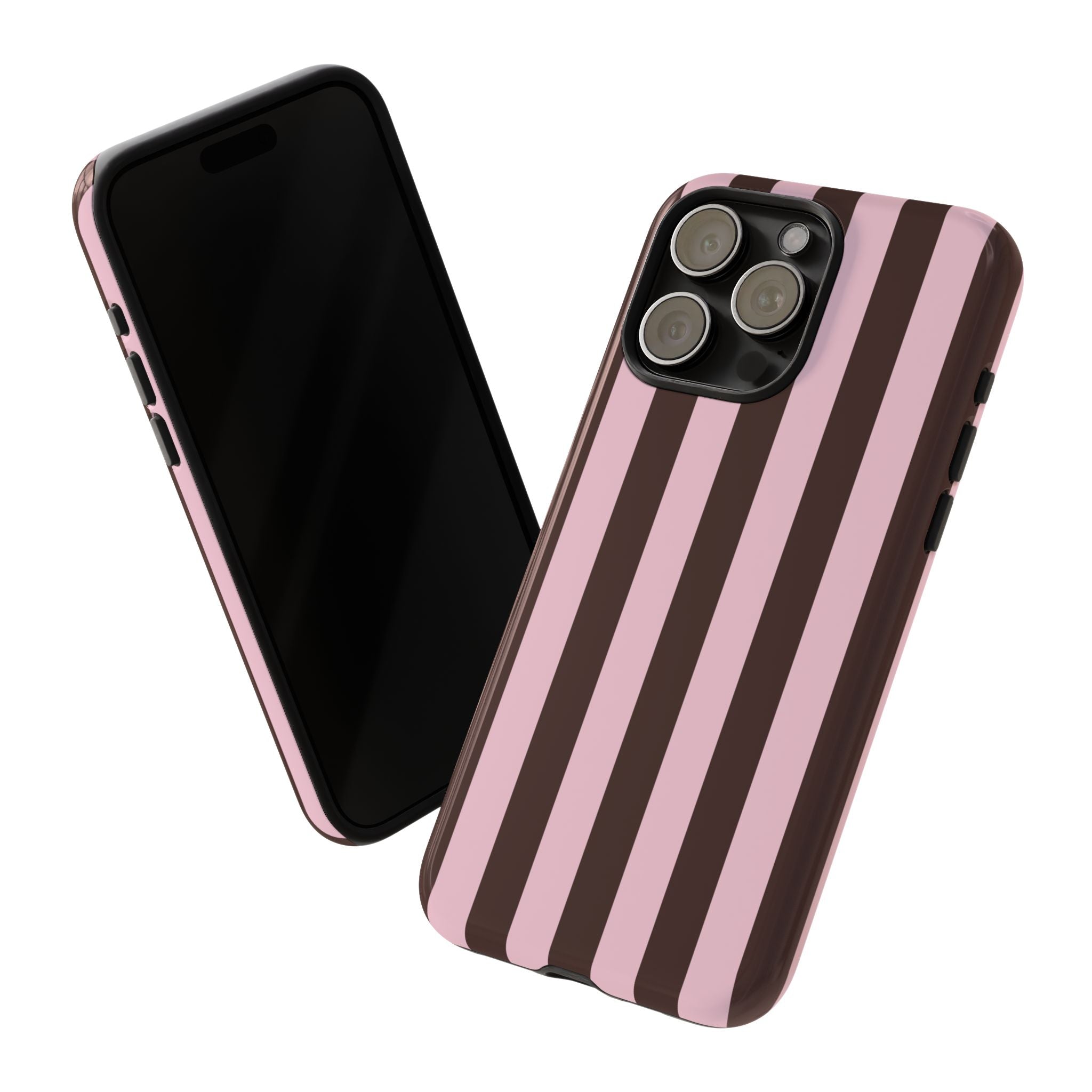 Pink and Brown Stripe Phone Case