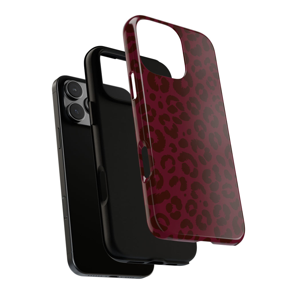 Burgundy Leopard Print Phone Case