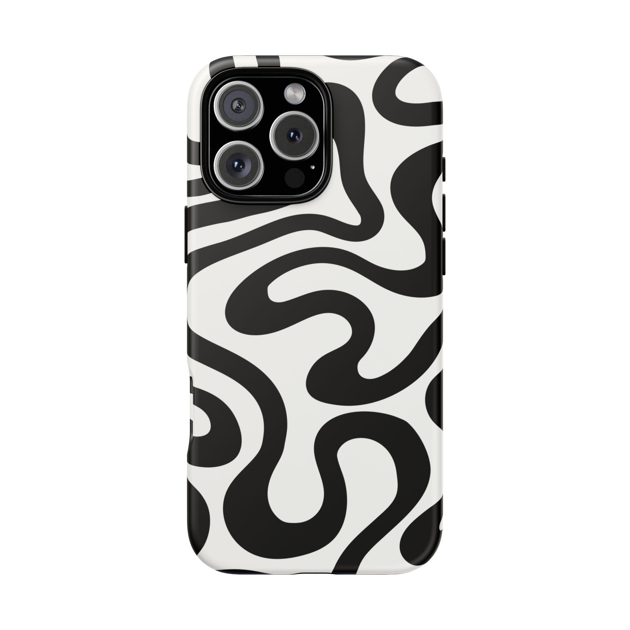 Black White Swirl Tough Case