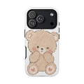 Cute Winking Teddy Bear Phone Case — Soft Cartoon Protective Case