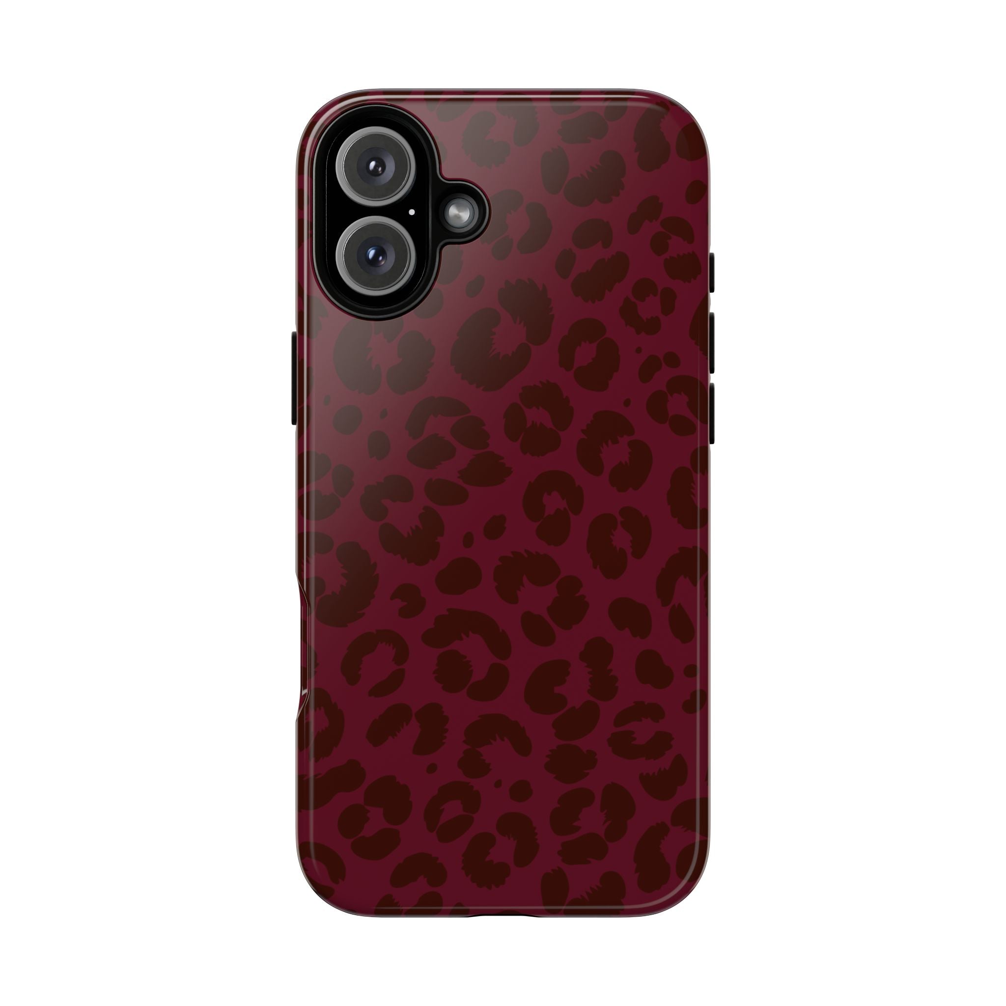 Burgundy Leopard Print Phone Case