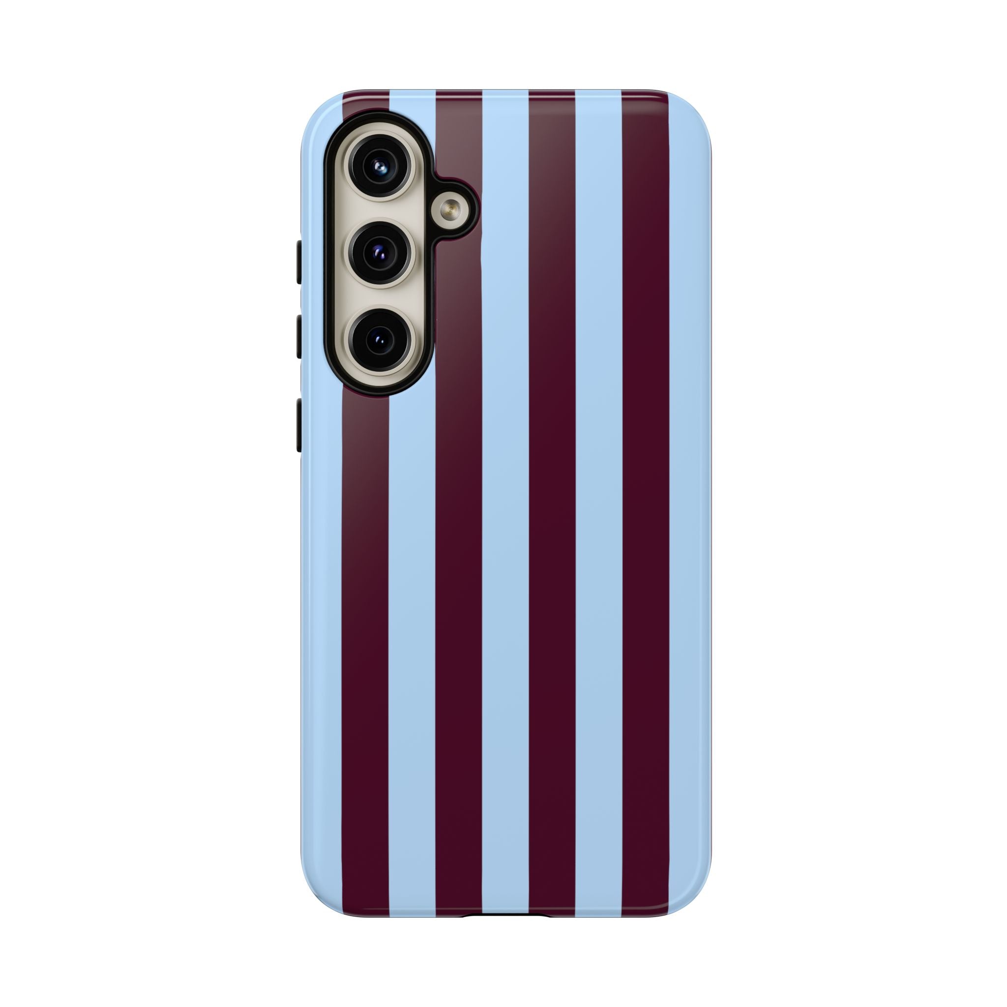 Light Blue & Burgundy Stripes Phone Case