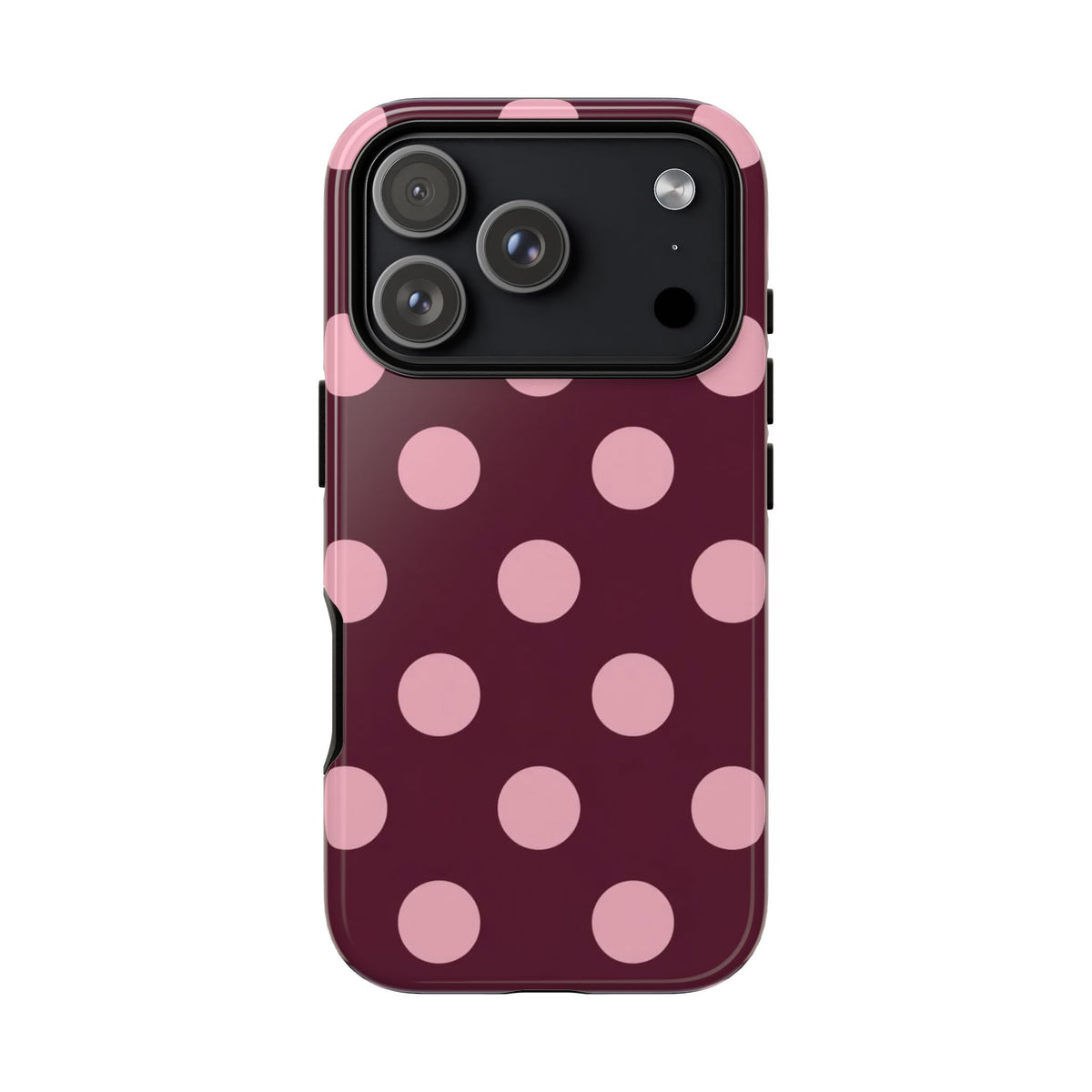 Burgundy & Pink Polka Phone Case