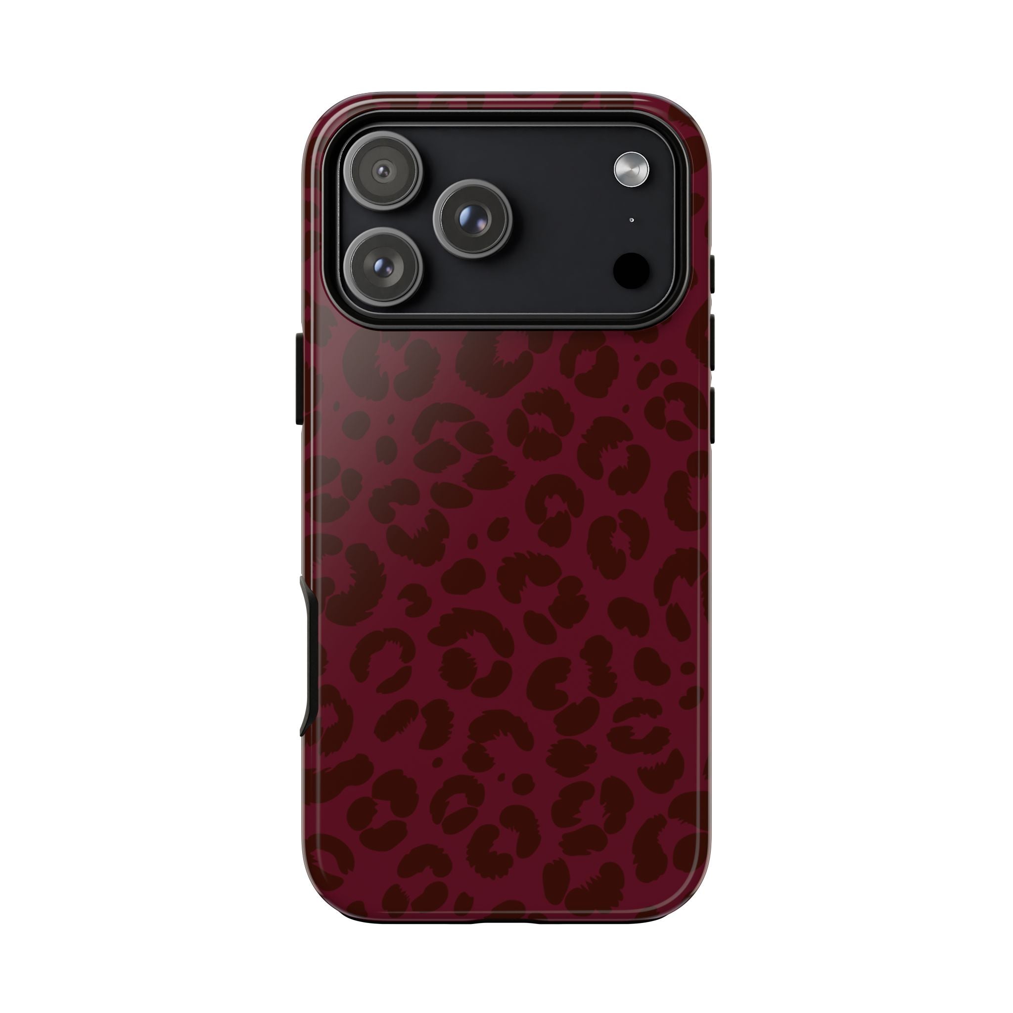 Burgundy Leopard Print Phone Case