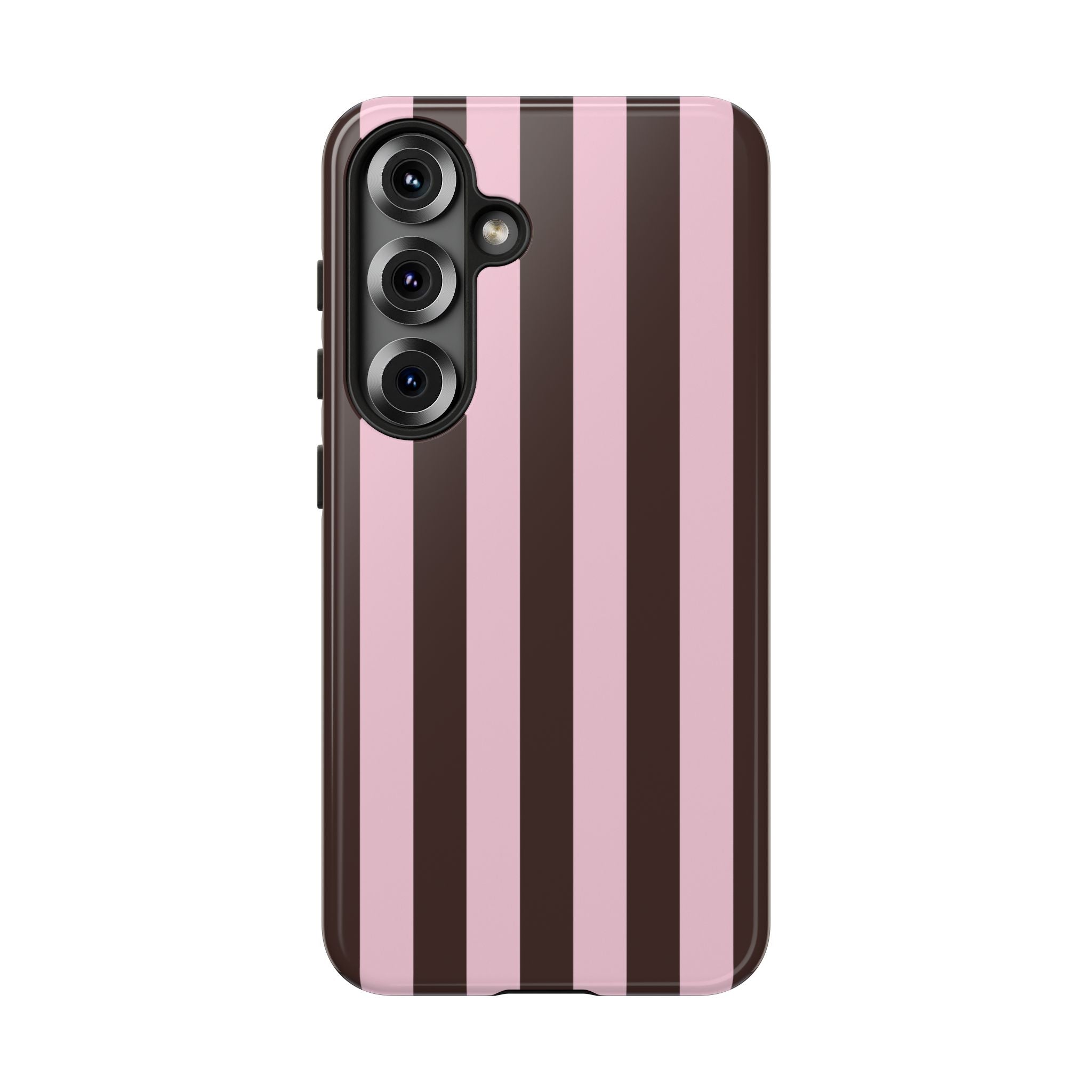 Pink & Brown Vertical Stripe Phone Case