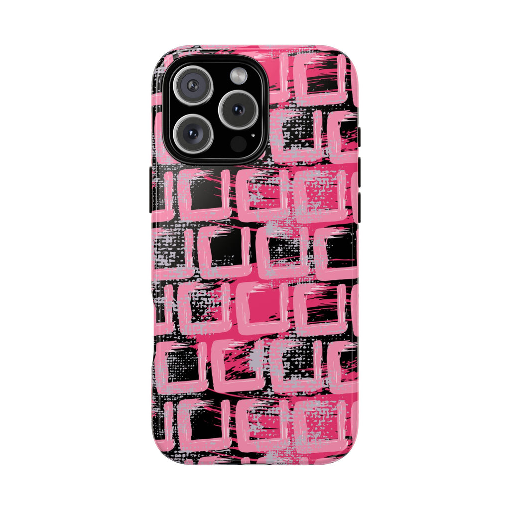 Pink Grid Phone Case
