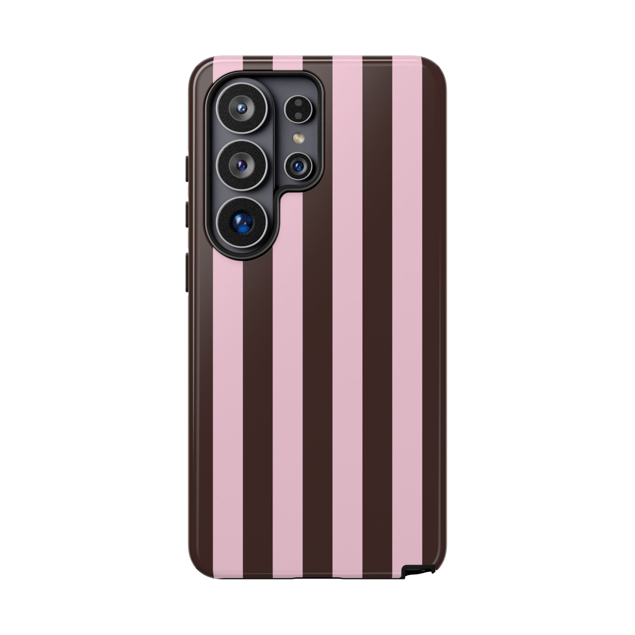 Pink & Brown Vertical Stripe Phone Case