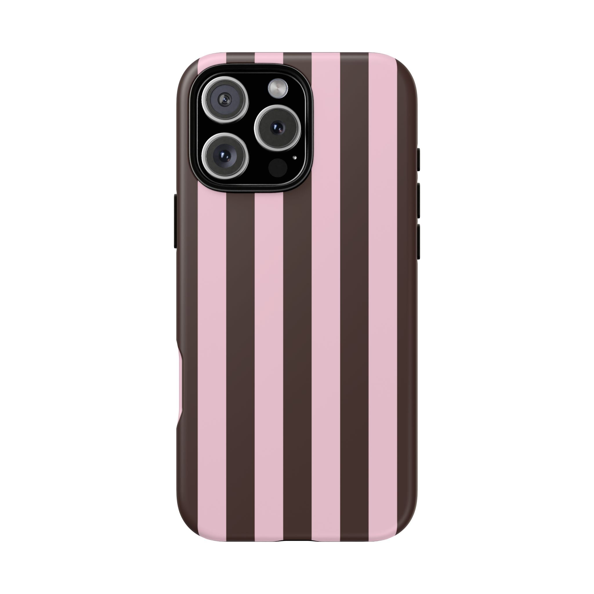Pink and Brown Stripe Phone Case