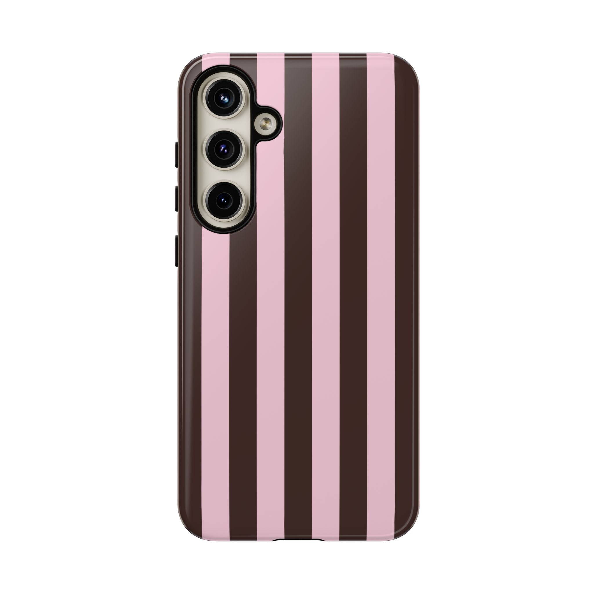 Pink & Brown Vertical Stripe Phone Case