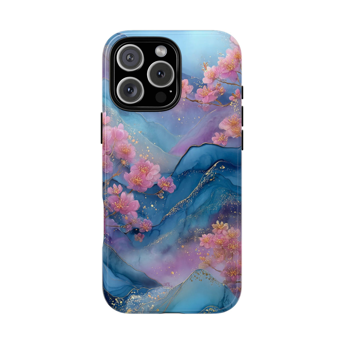 Floral Blue Marble Phone Case