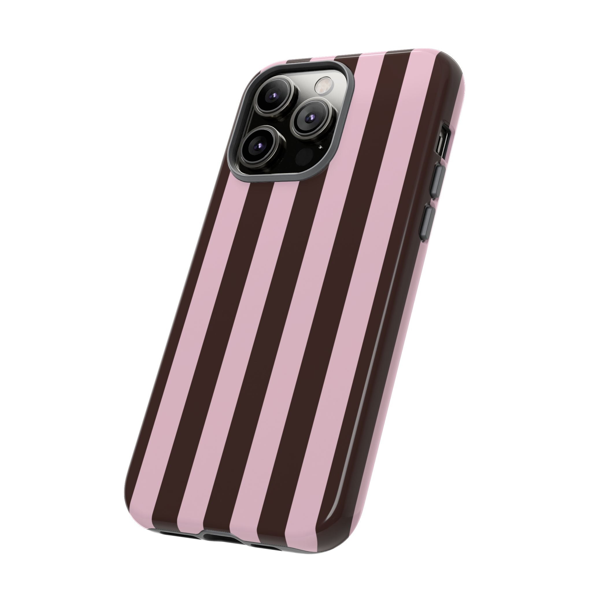 Pink and Brown Stripe Phone Case