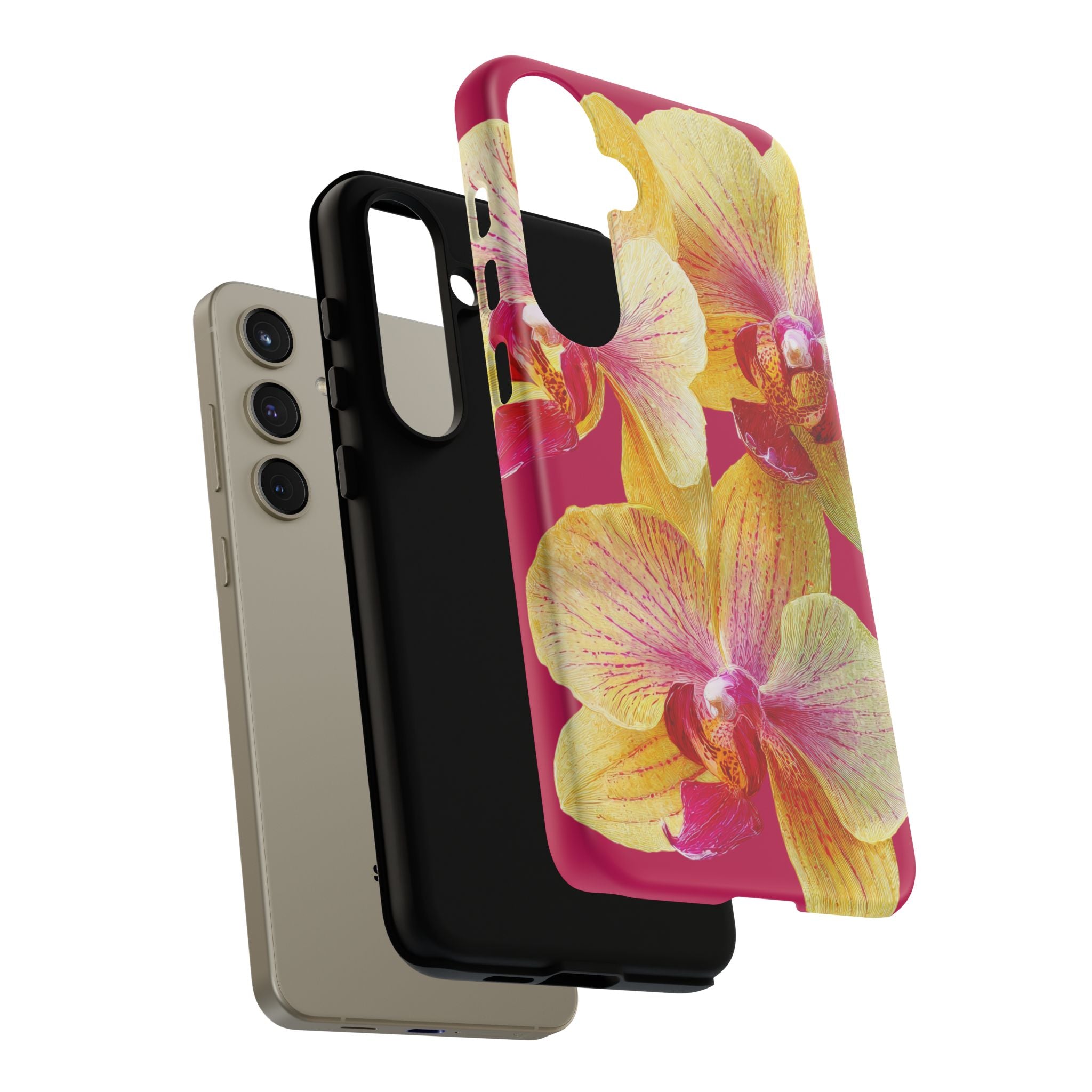 Yellow Pink Orchid Phone Case
