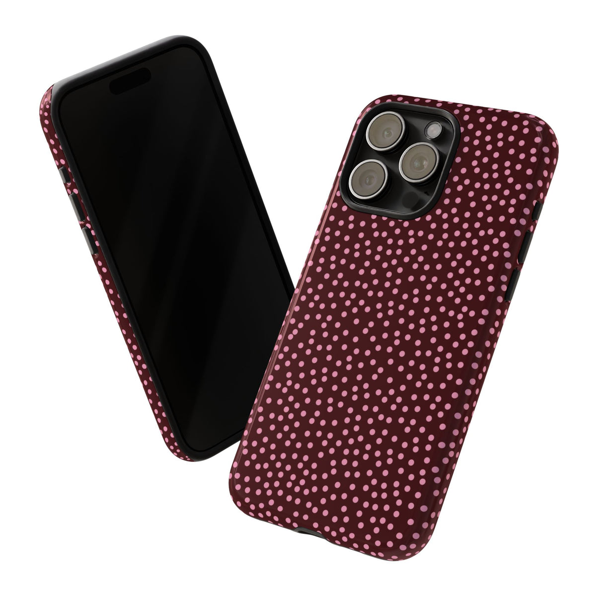 Burgundy Confetti Dot Tough Phone Case