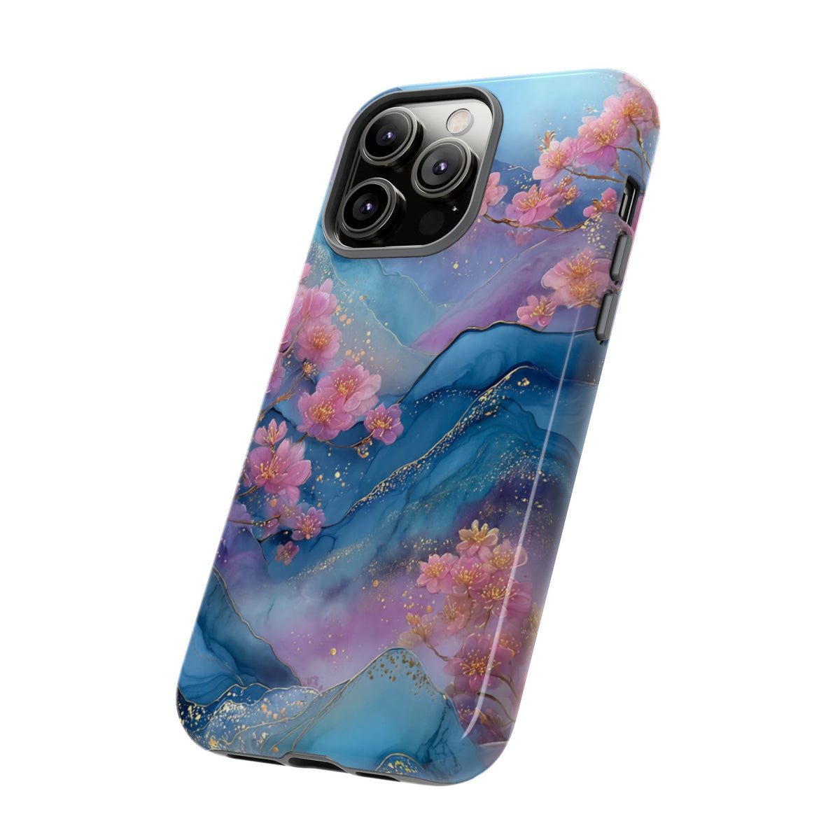 Floral Blue Marble Phone Case
