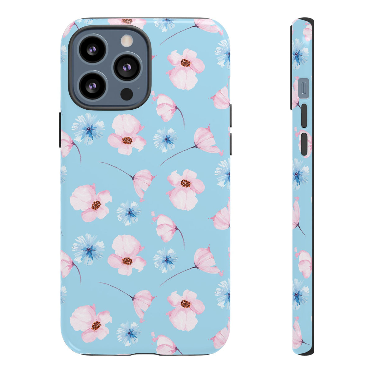 Blue & Pink Floral Phone Case