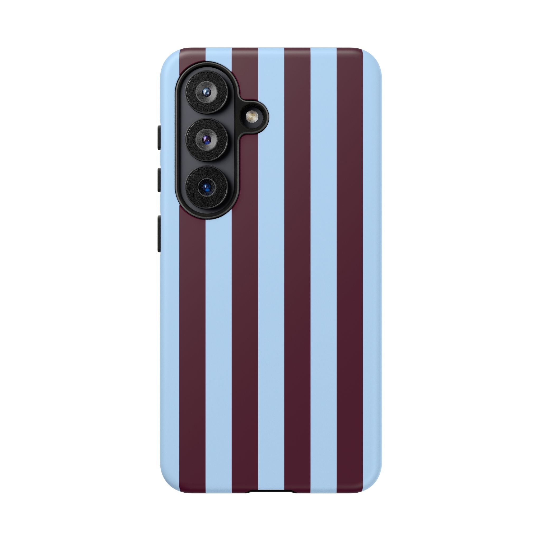 Light Blue & Burgundy Stripes Phone Case