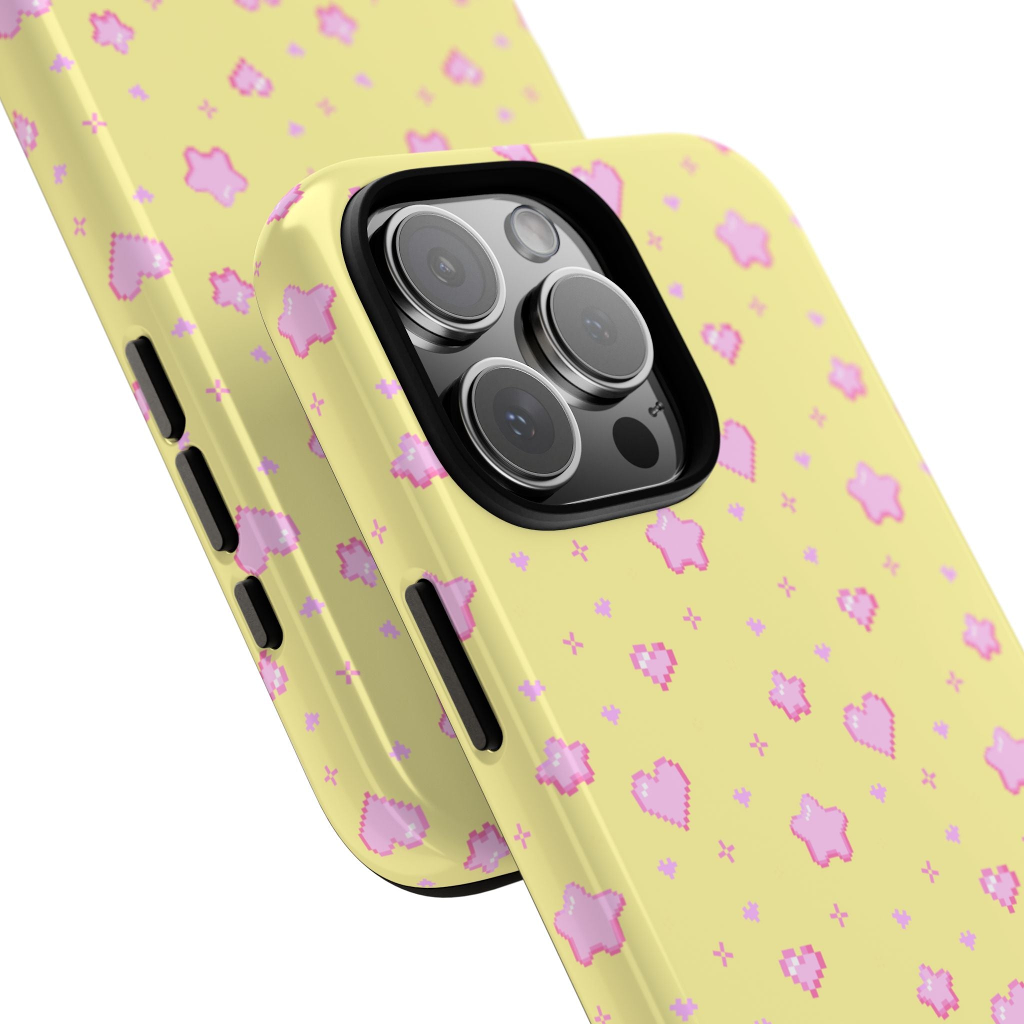 Pink Pixel Hearts and Stars Phone Case