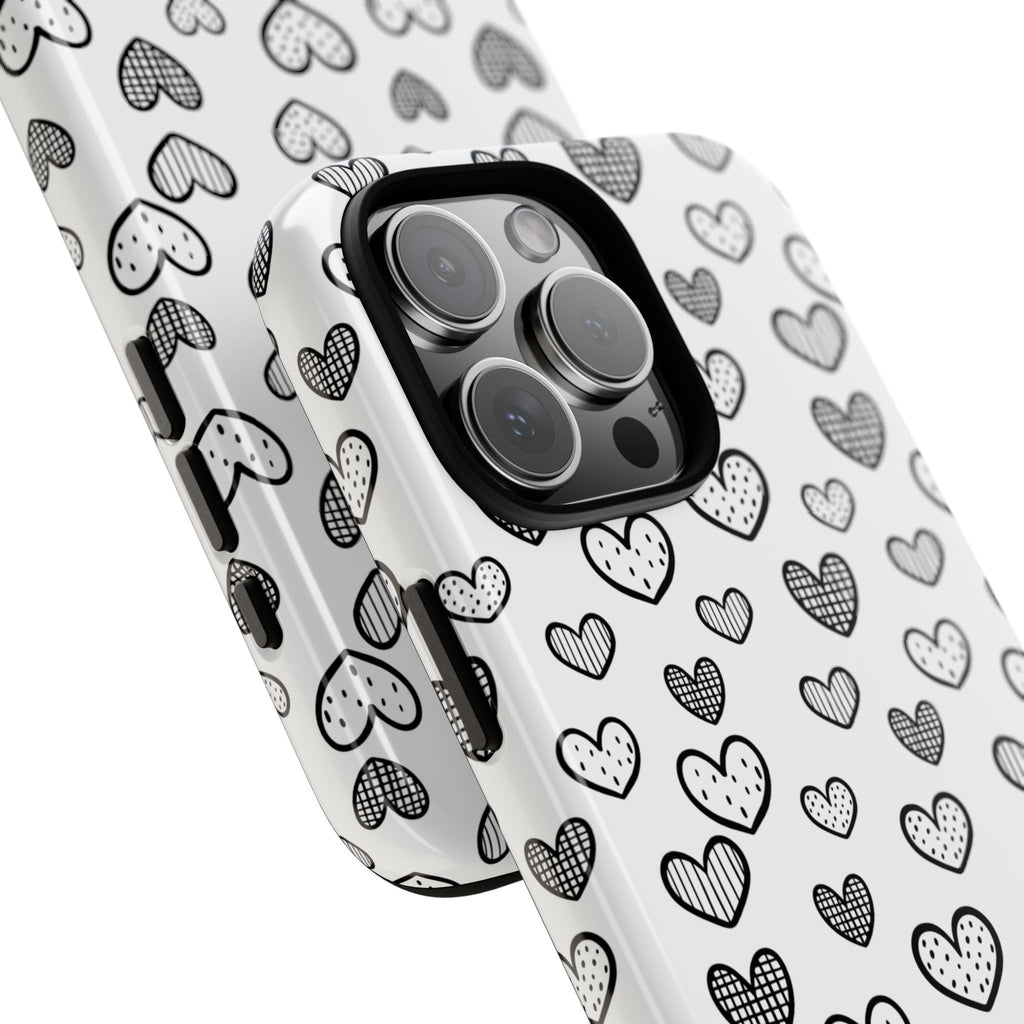 Black & White Hearts Phone Case
