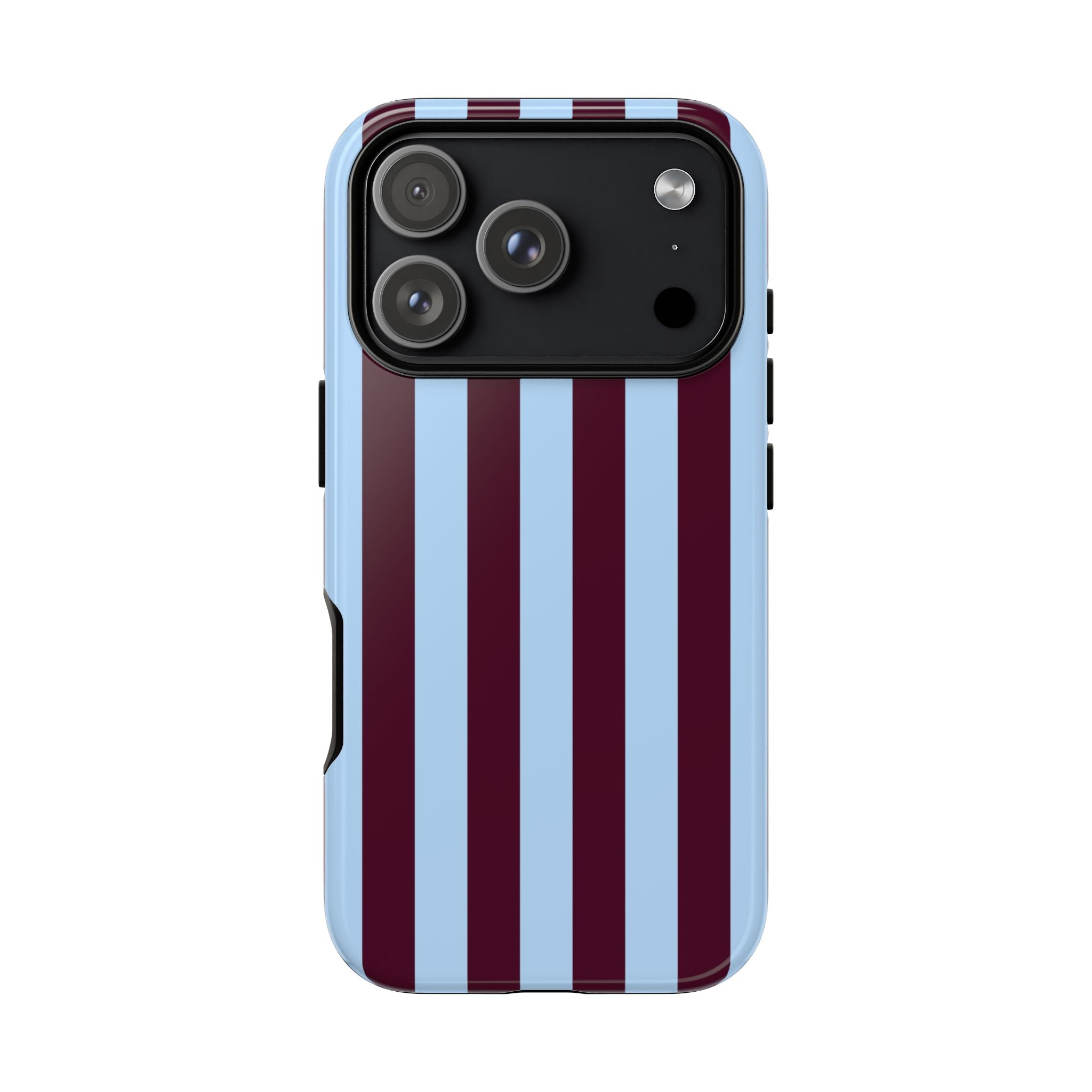Maroon and Sky Blue Vertical Stripes Phone Case