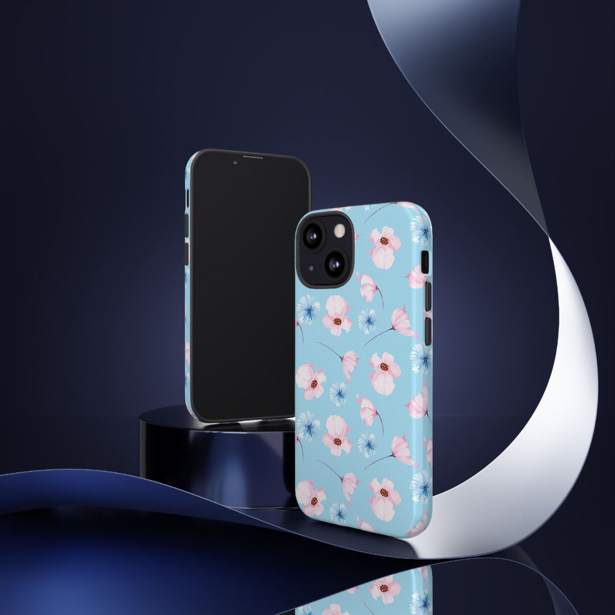 Blue & Pink Floral Phone Case