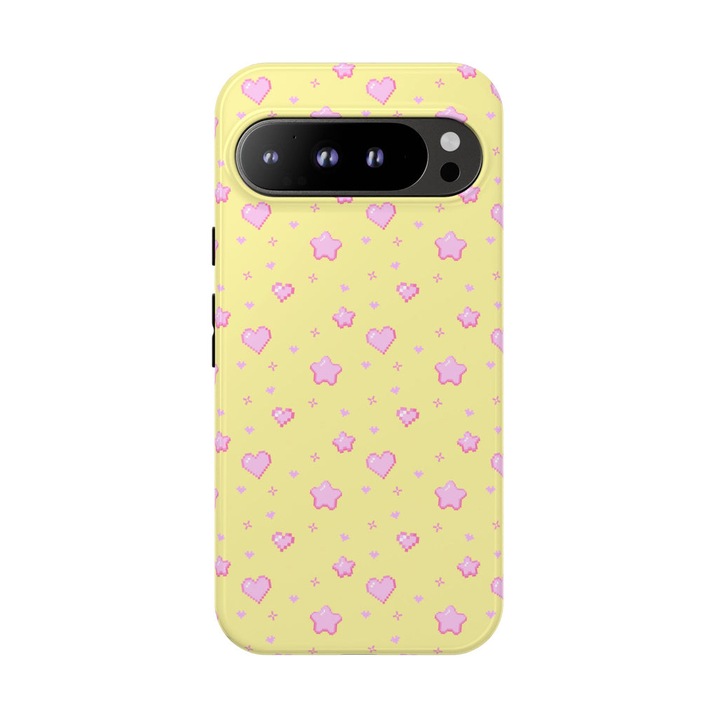 Pink Pixel Hearts and Stars Phone Case
