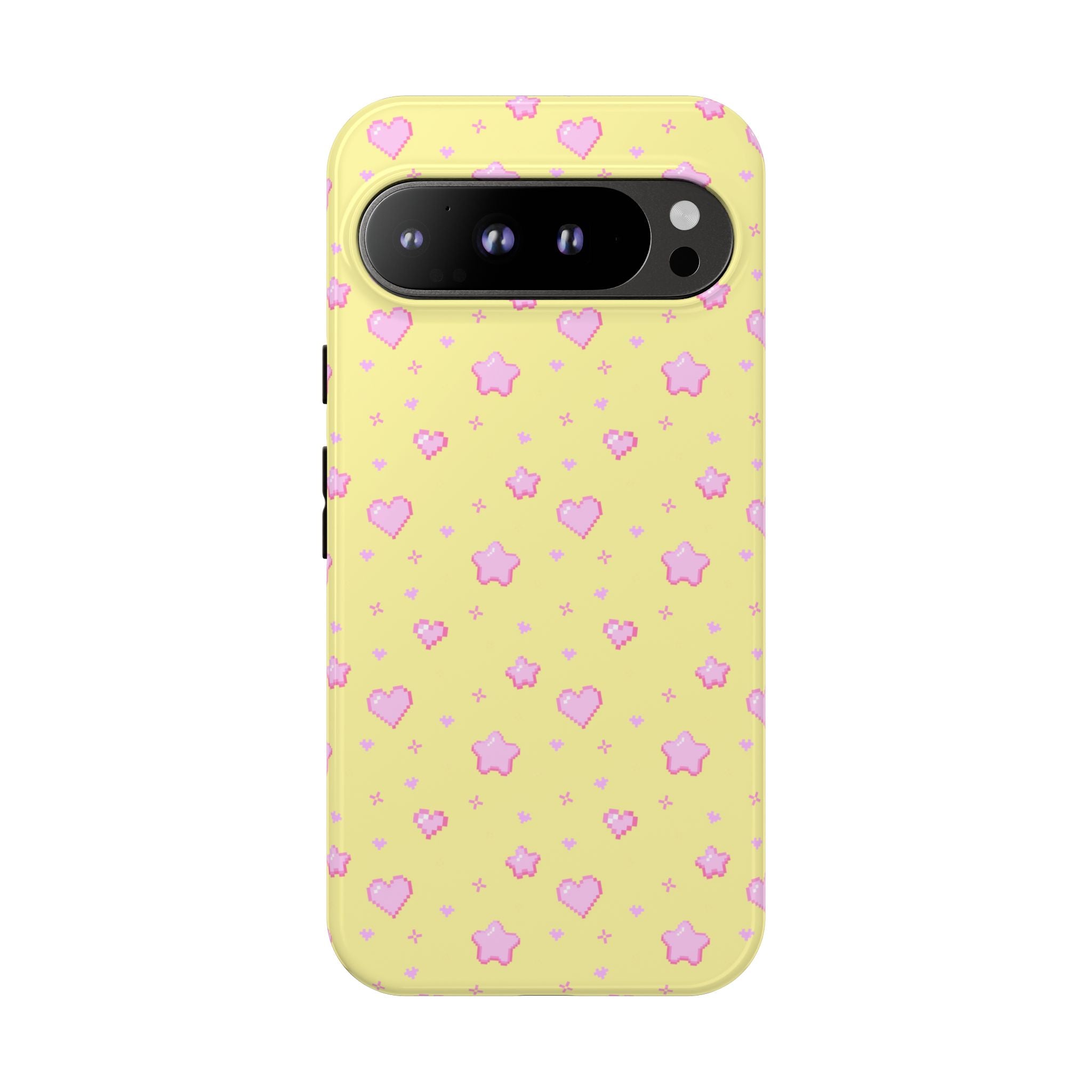 Pink Pixel Hearts and Stars Phone Case