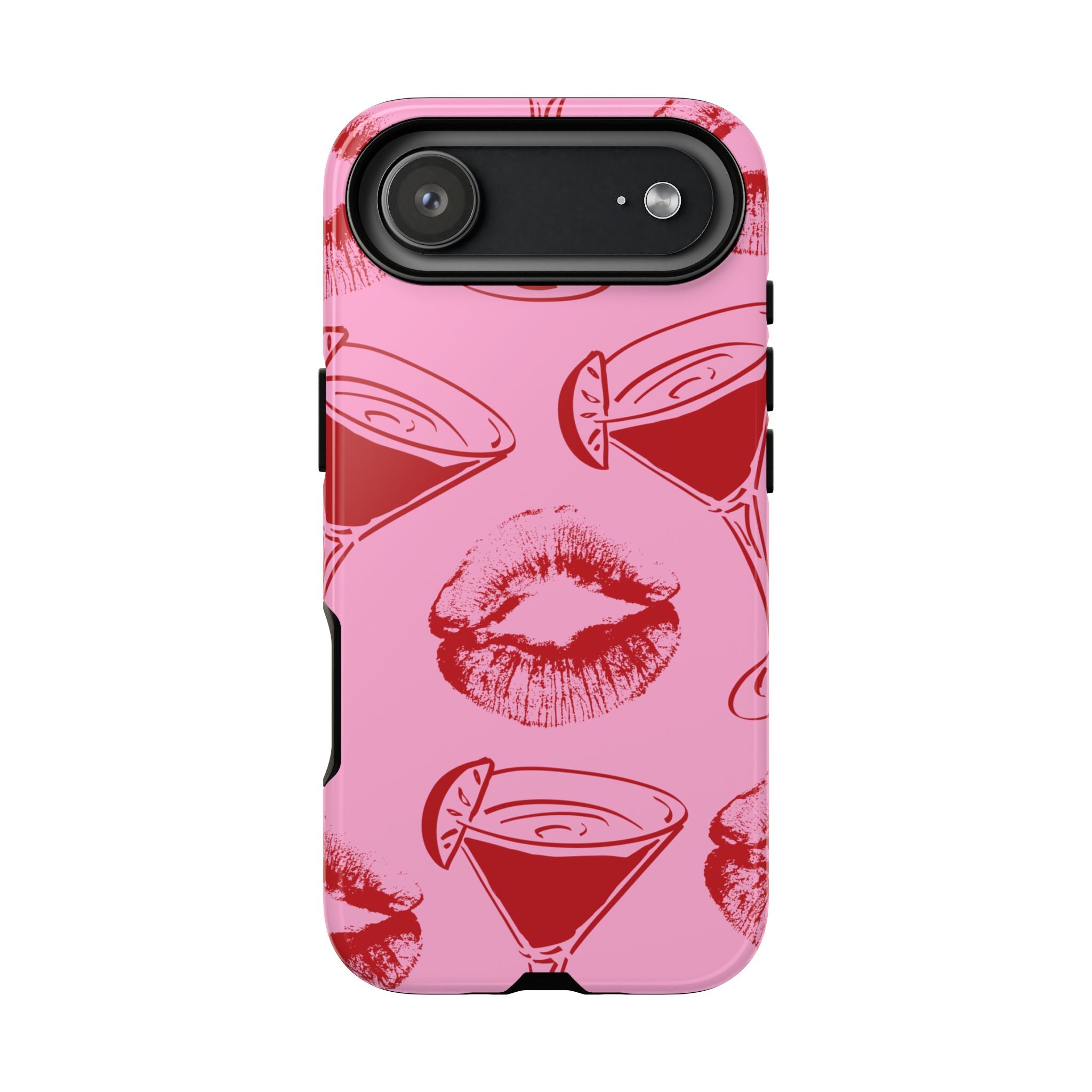 Red Lipstick Kiss & Martini Phone Case